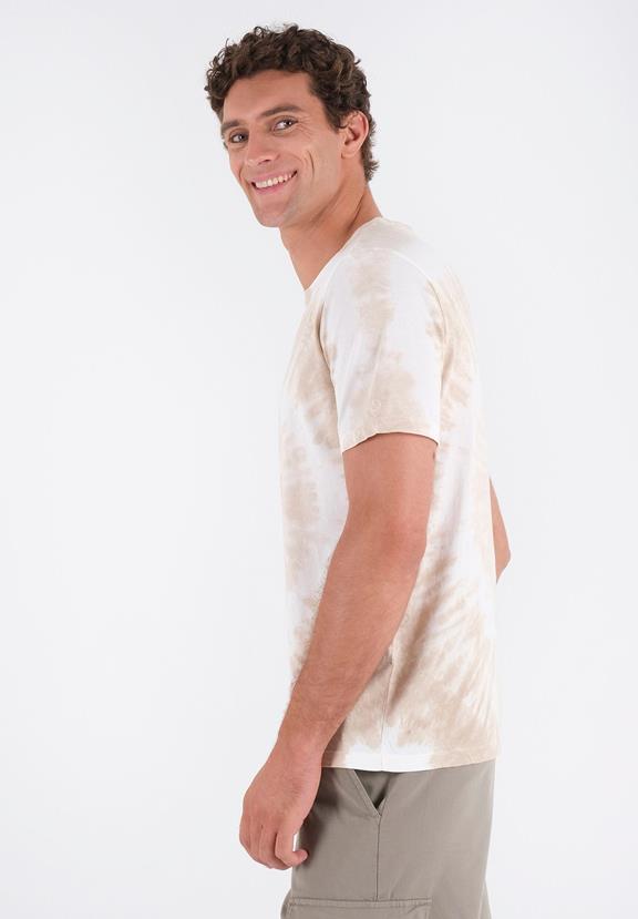 T-Shirt Mit Tie-Dye Effekt Feder Grau 3