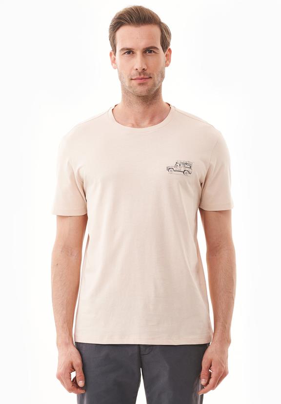 T-Shirt With Wagon Print Birch Brown 1