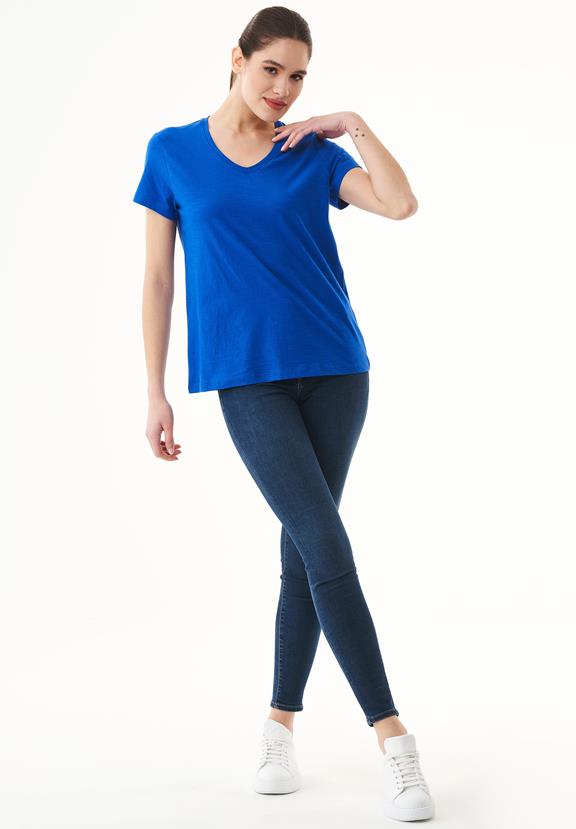 T-Shirt V-Hals Basic Zeeblauw from Shop Like You Give a Damn