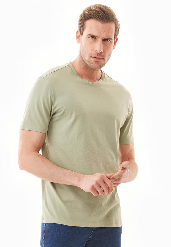 T-Shirt Donker Wit Moerbei Bladeren Groen 1