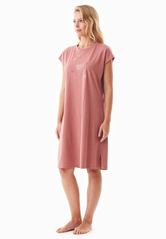 Night Gown With Print Danveer Clay Red 3