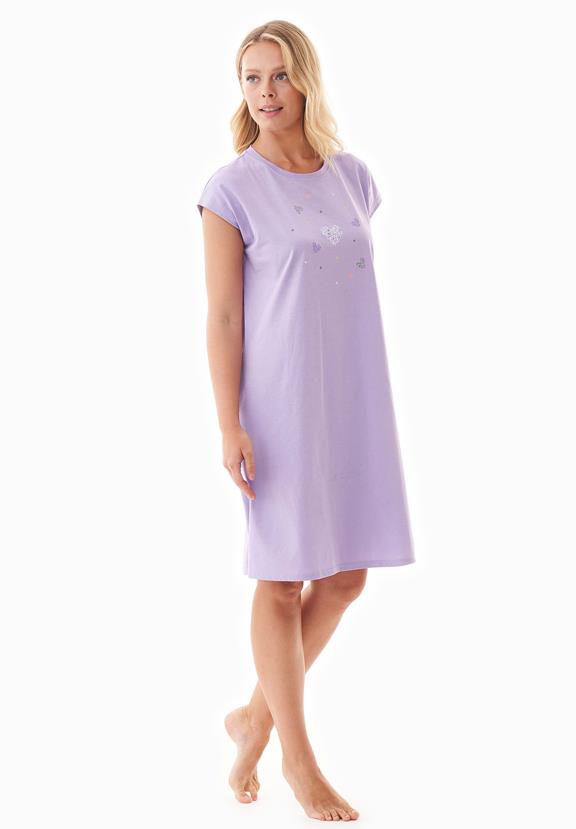 Night Gown With Print Danveer Lavender Purple 3