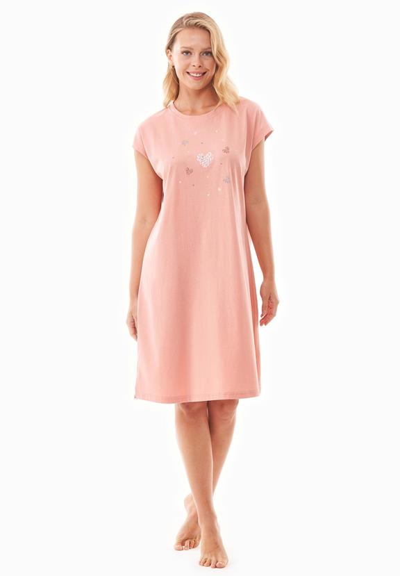 Night Gown With Print Danveer Pink 2