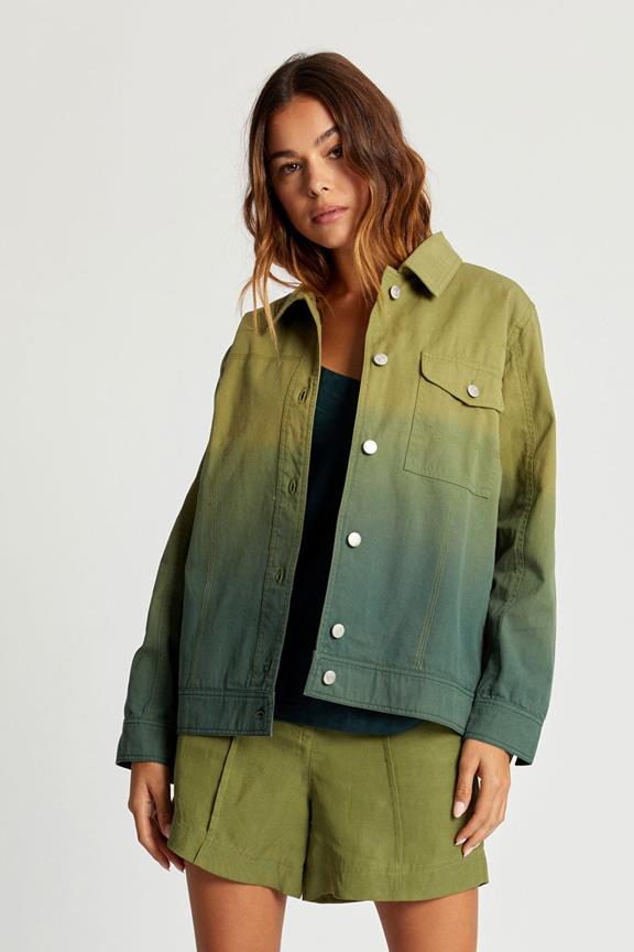 Jacket Women Orino Dip Dyed Khaki Green 1