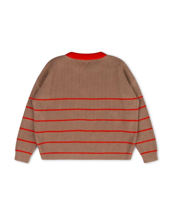Sweater Everyday Brown & Red Poppy Stripes 3