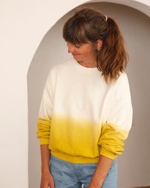 Sweatshirt Light Dip Dye Yellow 1