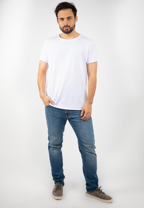 T-Shirt Long Fit Skater Weiß 2