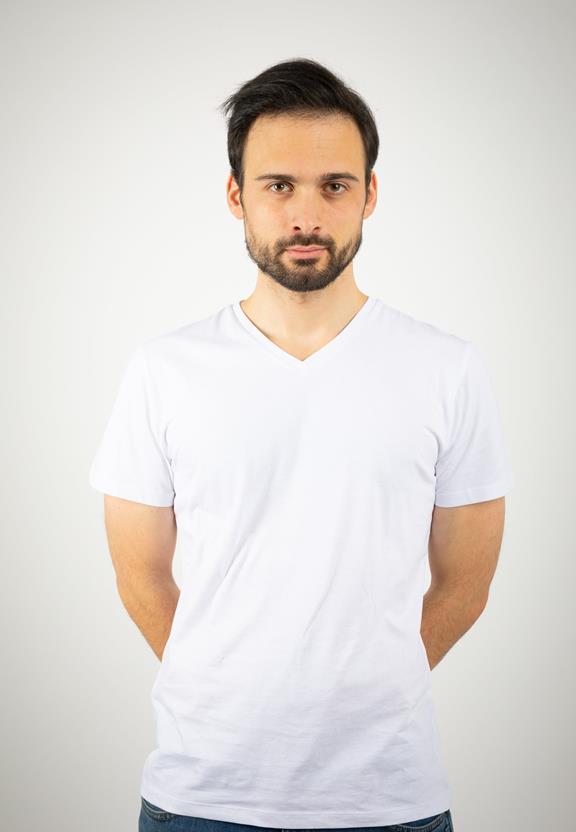 T-Shirt V-Ausschnitt Presenter Weiß 1