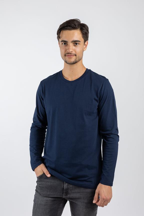T-Shirt Long Sleeve Shuffler French Navy Blue 1
