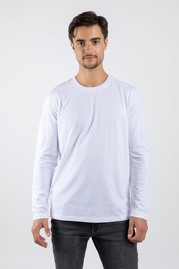 T-Shirt Shuffler Met Lange Mouwen Wit 1