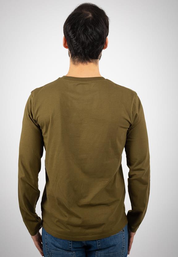 T-Shirt Shuffler Met Lange Mouw Brits Khaki Groen 3