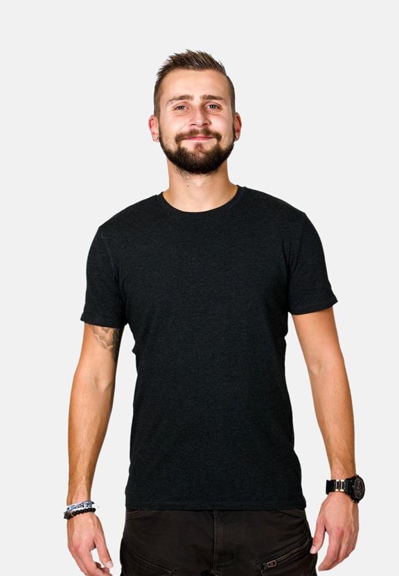 T-Shirt Slim Fit Feels Donkergrijs 1