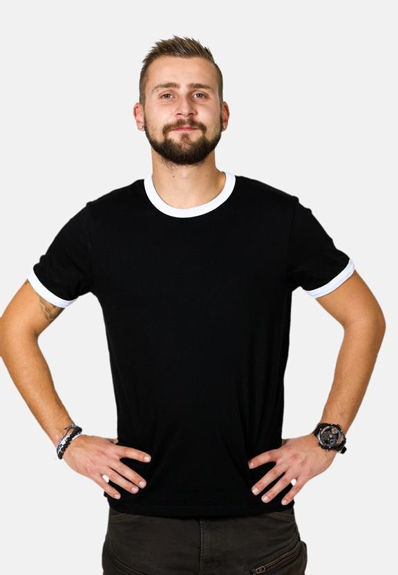 T-Shirt Ringer Black & White 2