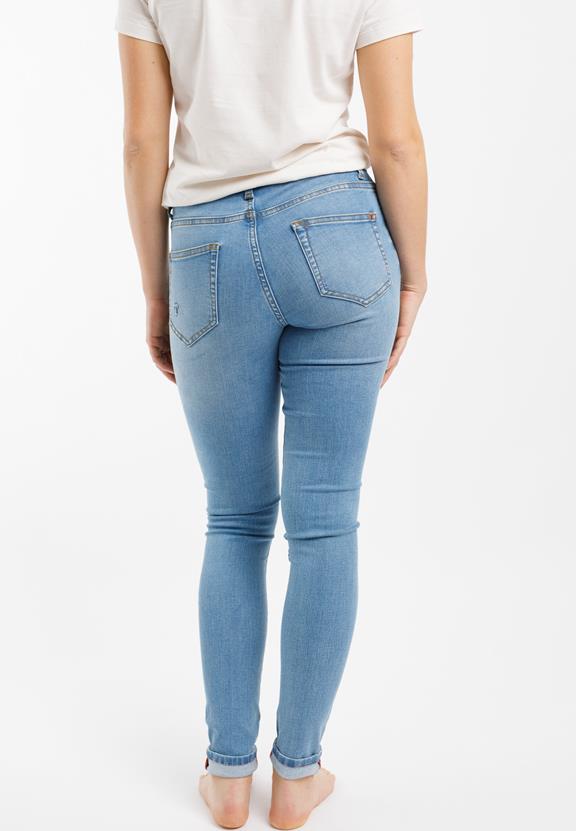 Skinny Jeans Rosa Licht Indigo Blauw 3