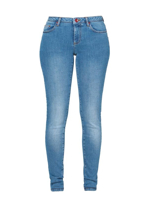 Skinny Jeans Rosa Licht Indigo Blauw 8