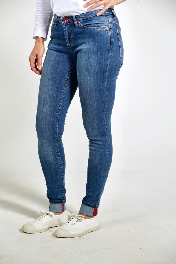 Skinny Jeans Rosa Mid Indigoblau 4