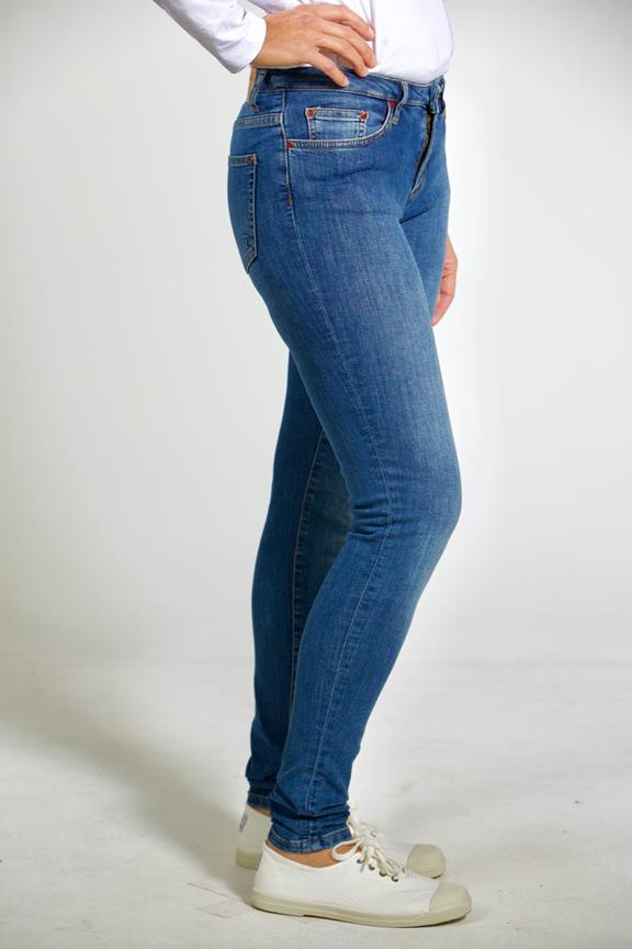 Skinny Jeans Rosa Mid Indigoblau 7
