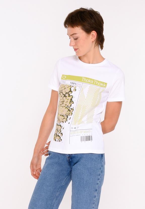 T-Shirt State Of Mind Wild Lime Groen & Wit 3