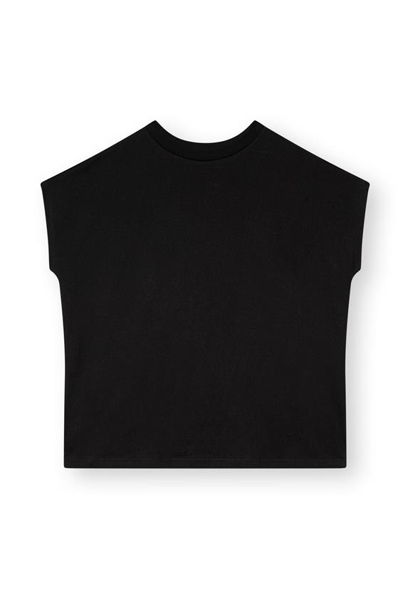T-Shirt Boxy Structured Schwarz 4