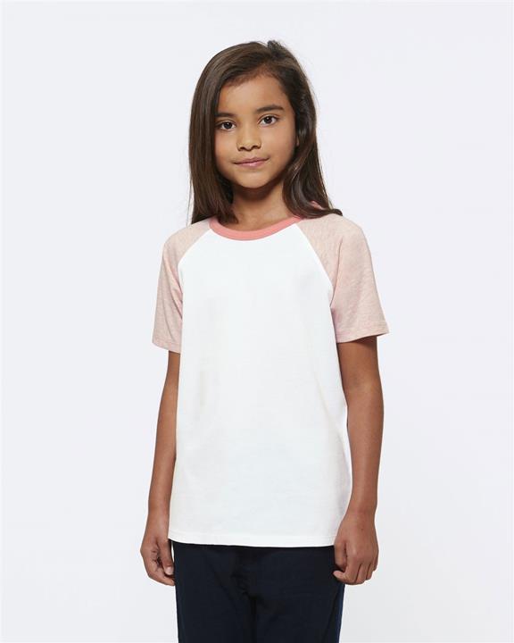T-Shirt Raglan Wit & Roze 1