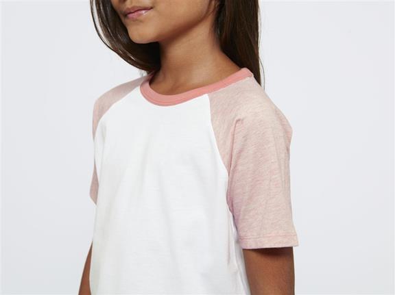 T-Shirt Raglan Wit & Roze 3