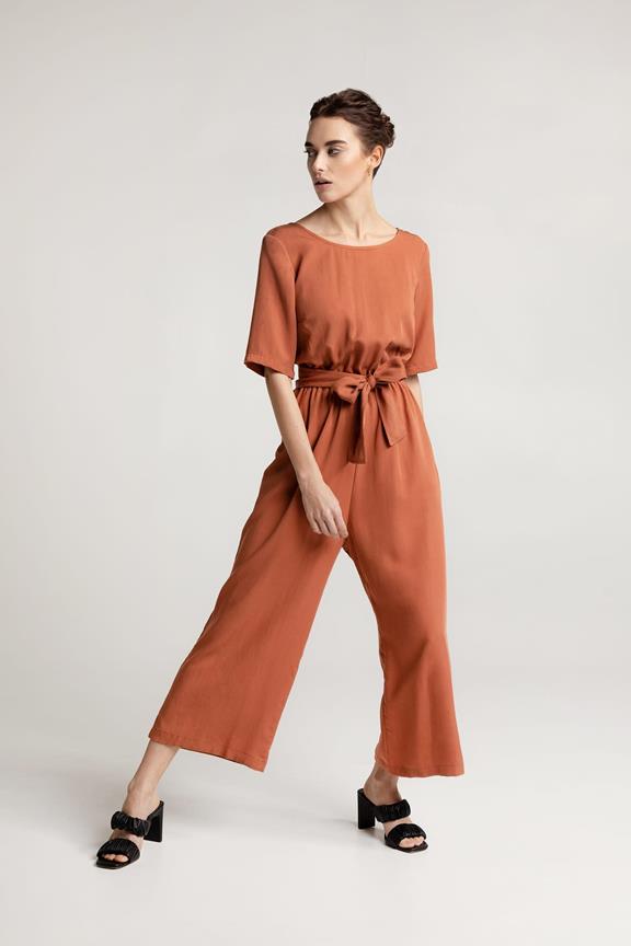Jumpsuit Staine Halfsleeve Terra Red via Shop Like You Give a Damn