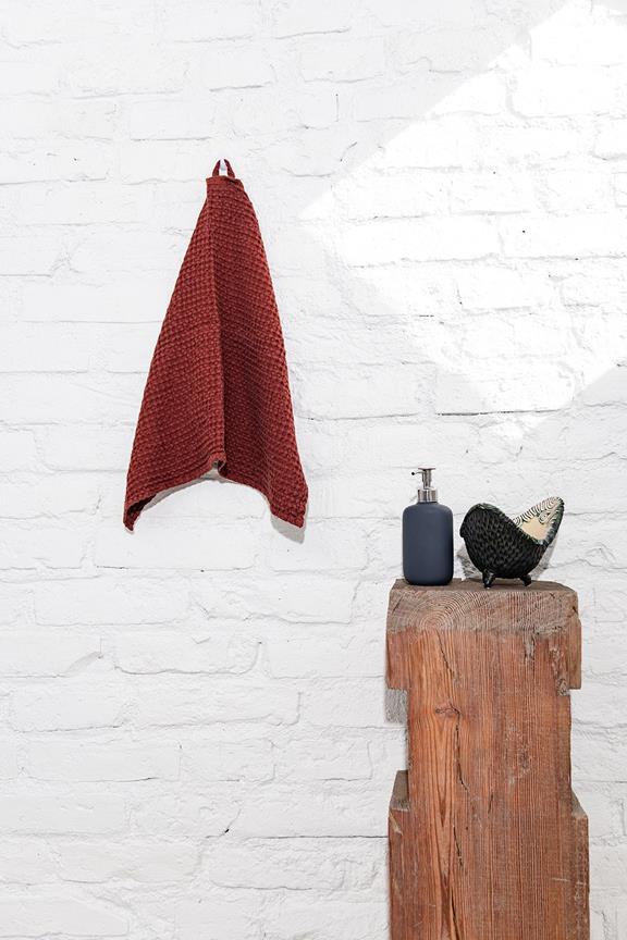 Handtuch Waffel Terracotta Rot 1