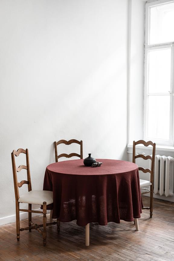 Tablecloth Round Terracotta Red 1