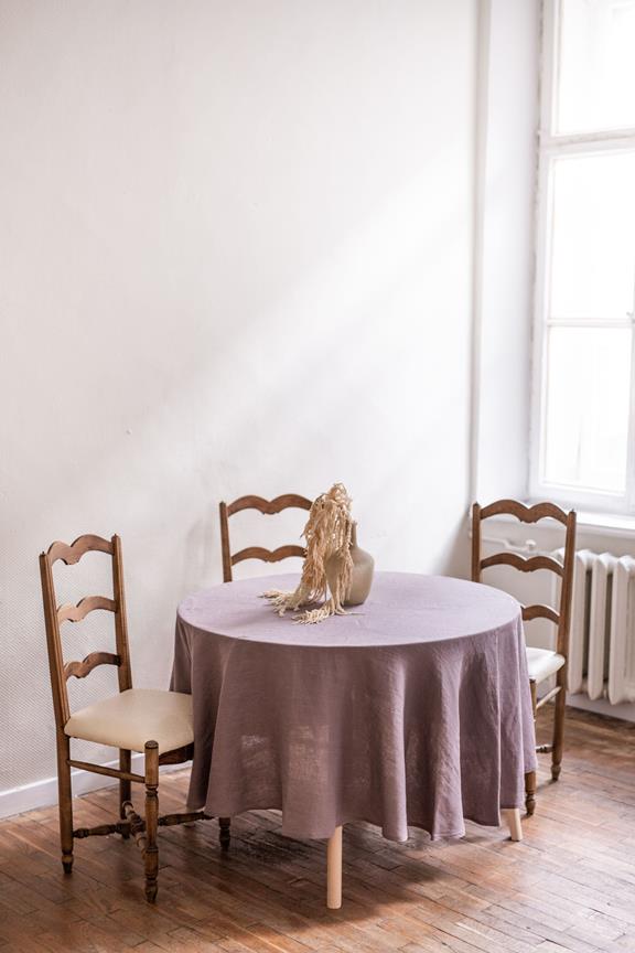Tablecloth Round Dusty Lavender Purple 1