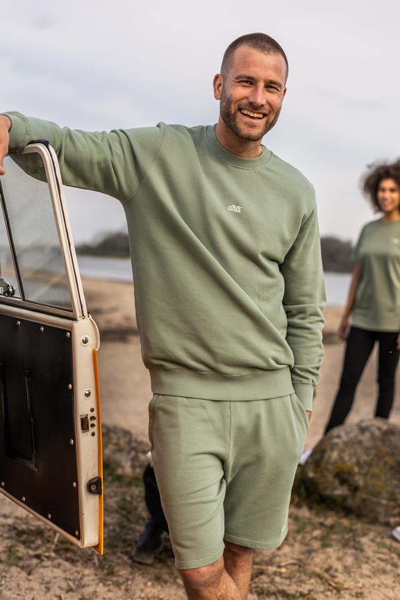 Sweat Set Crewneck & Shorts Leek Green 1