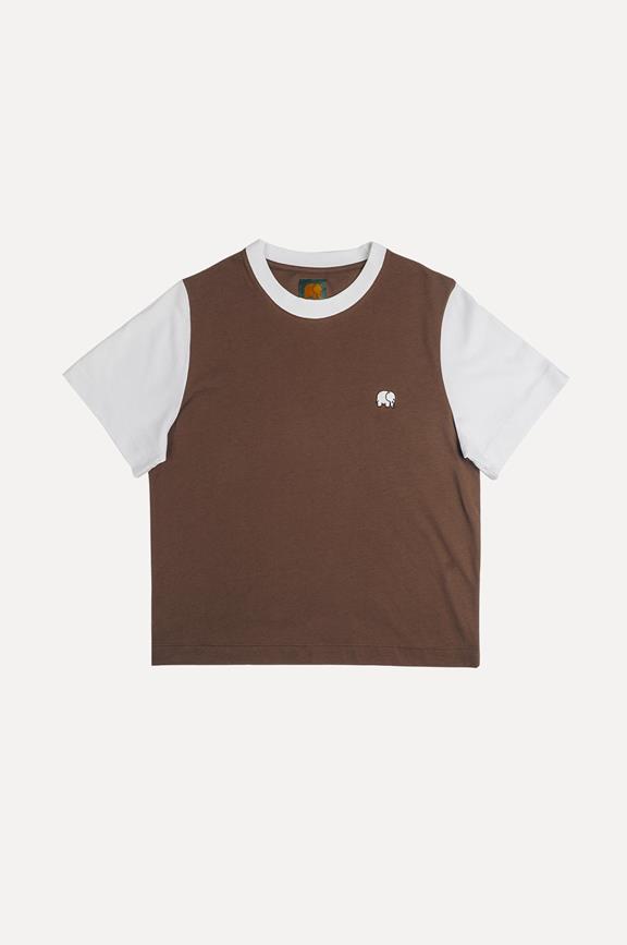 T-Shirt Color Block Cocoa Brown 1