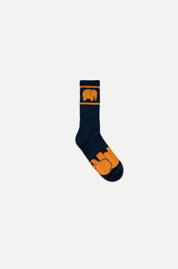 Sportliche Socken Marineblau & Orange 5