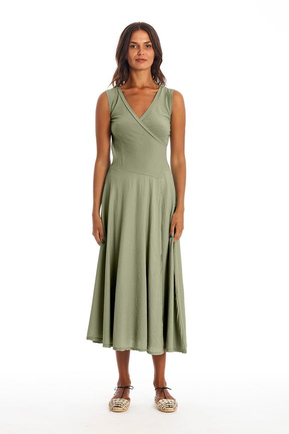 Dress Sleeveless Veronika Khaki Green via Shop Like You Give a Damn