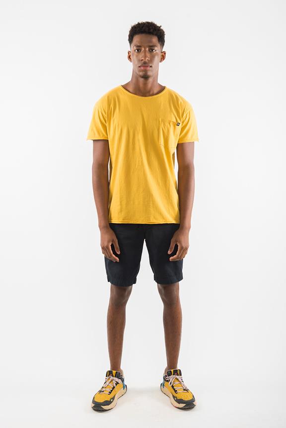 T-Shirt Round Wild Neck Pocket Gold Yellow via Shop Like You Give a Damn