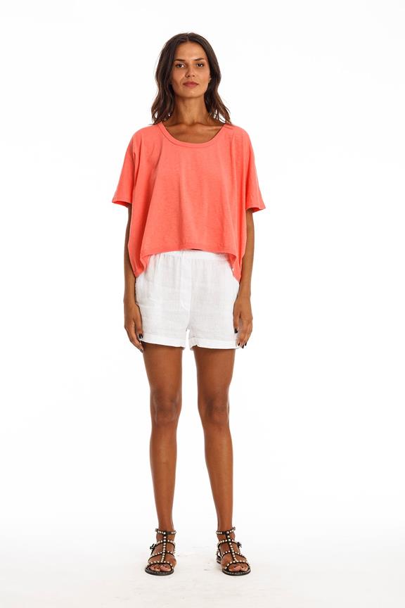T-Shirt Square Coral Pink from Shop Like You Give a Damn