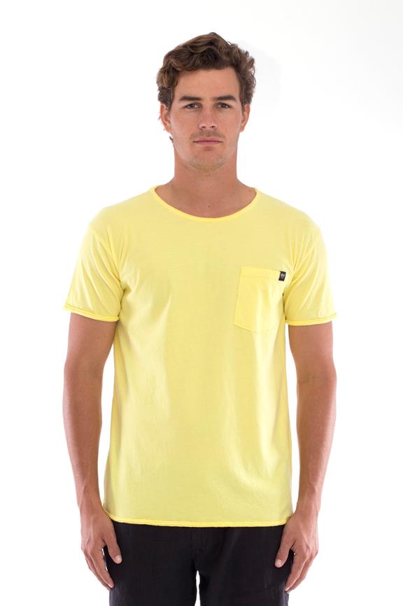 T-Shirt Collo Rotondo Wild Con Tasca Giallo Lime 2