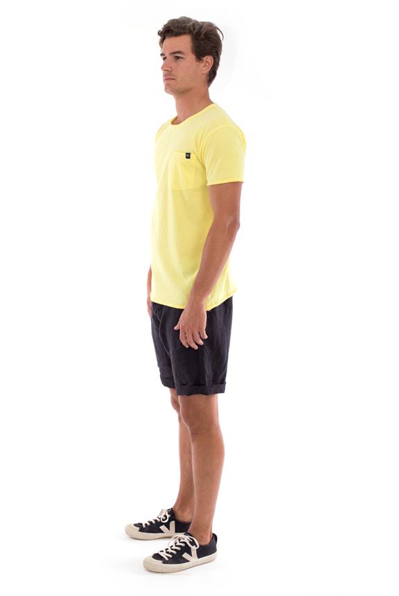 T-Shirt Collo Rotondo Wild Con Tasca Giallo Lime 3