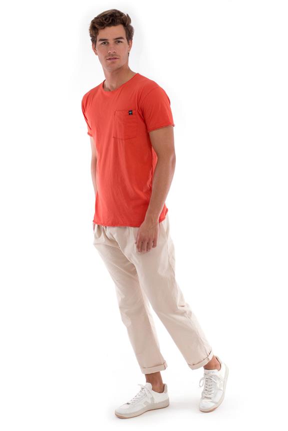 T-Shirt Round Wild Neck Pocket Terracotta Orange via Shop Like You Give a Damn