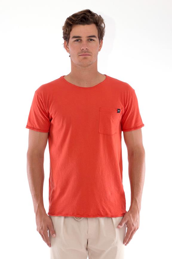 T-Shirt Round Wild Neck Pocket Terracotta Orange from Shop Like You Give a Damn