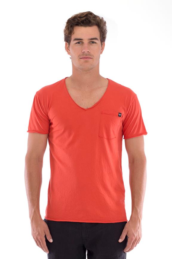 T-Shirt V Neck Wild Pocket Terracotta from Shop Like You Give a Damn