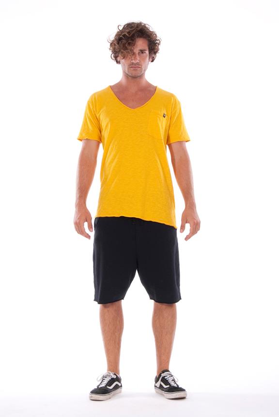 T-Shirt V Neck Wild Pocket Old Gold Yellow from Shop Like You Give a Damn