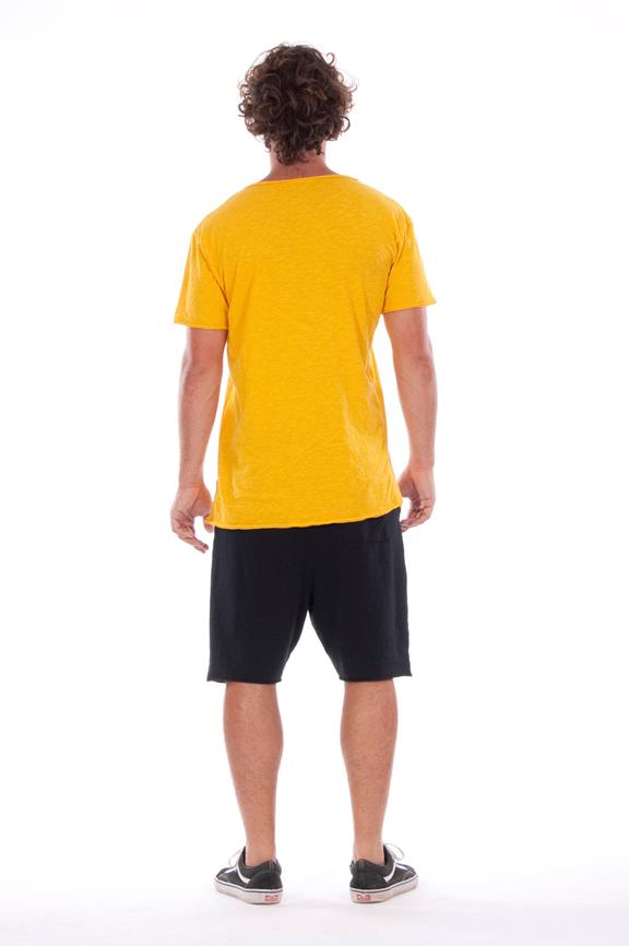 T-Shirt V Neck Wild Pocket Old Gold Yellow from Shop Like You Give a Damn