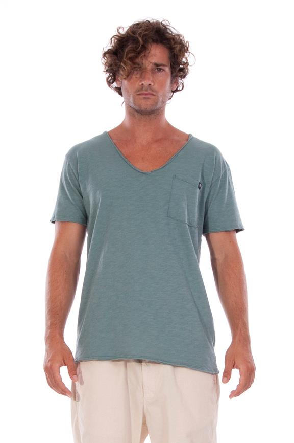 T-Shirt V Neck Wild Pocket Cameo Blue from Shop Like You Give a Damn