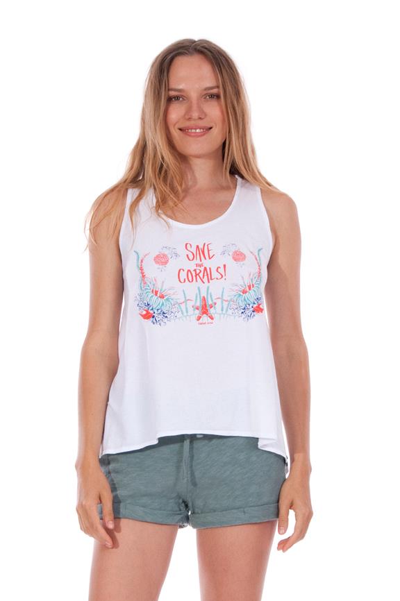 T-Shirt Sleeveless Save The Corals White from Shop Like You Give a Damn