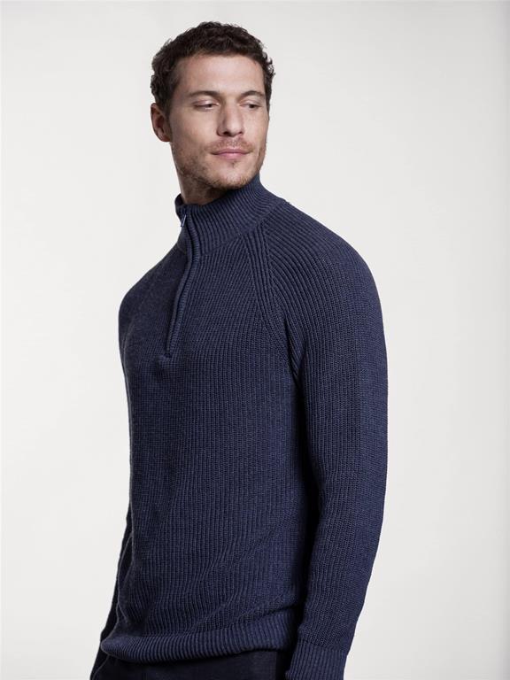 Rits Sweater Donkerblauw 1