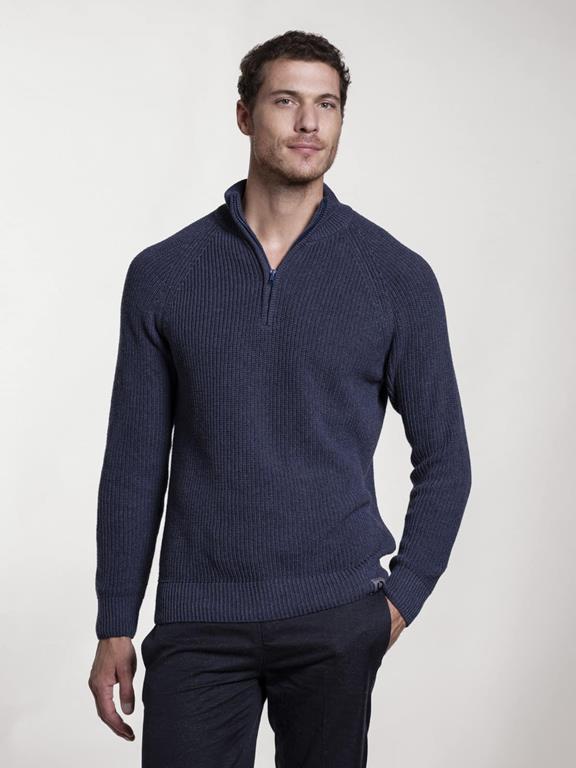Rits Sweater Donkerblauw 2