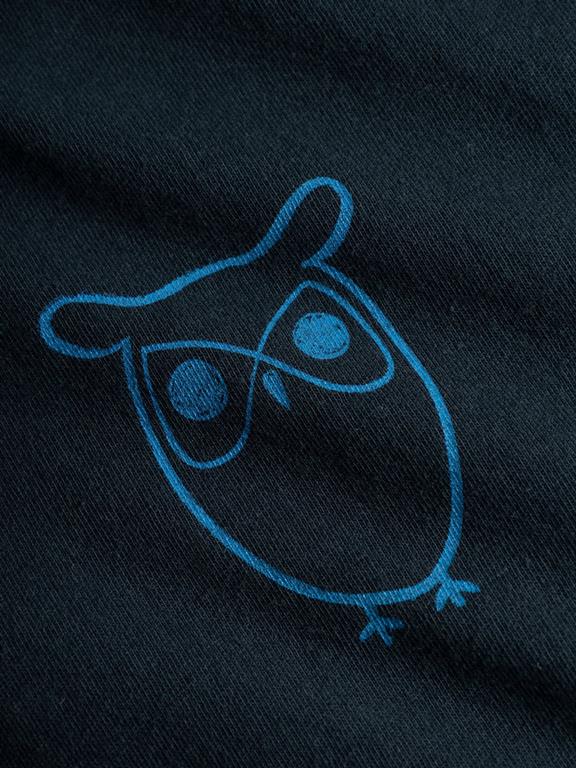 T-Shirt Regular Owl Chest Print Blau 3