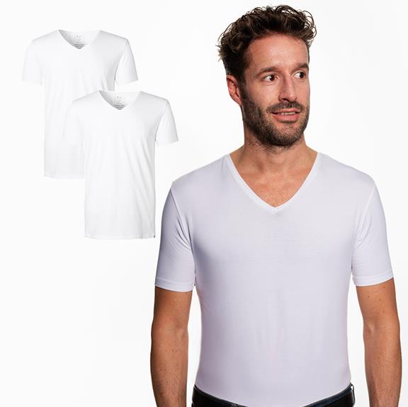 T-Shirt 2 Pack V-Neck White 1