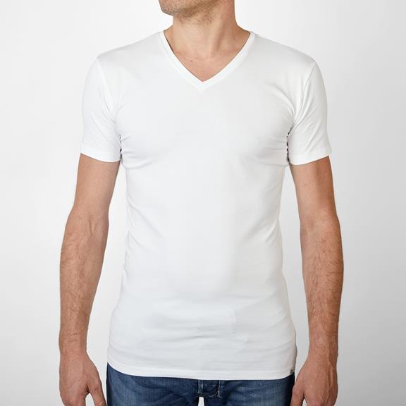 T-Shirt 2er-Pack V-Ausschnitt Weiß 2