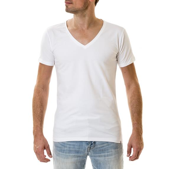 T-Shirt Deep V-Neck 2 Pack White 5